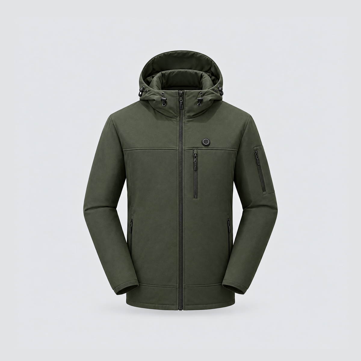Verwarmde outdoorjas legergroen