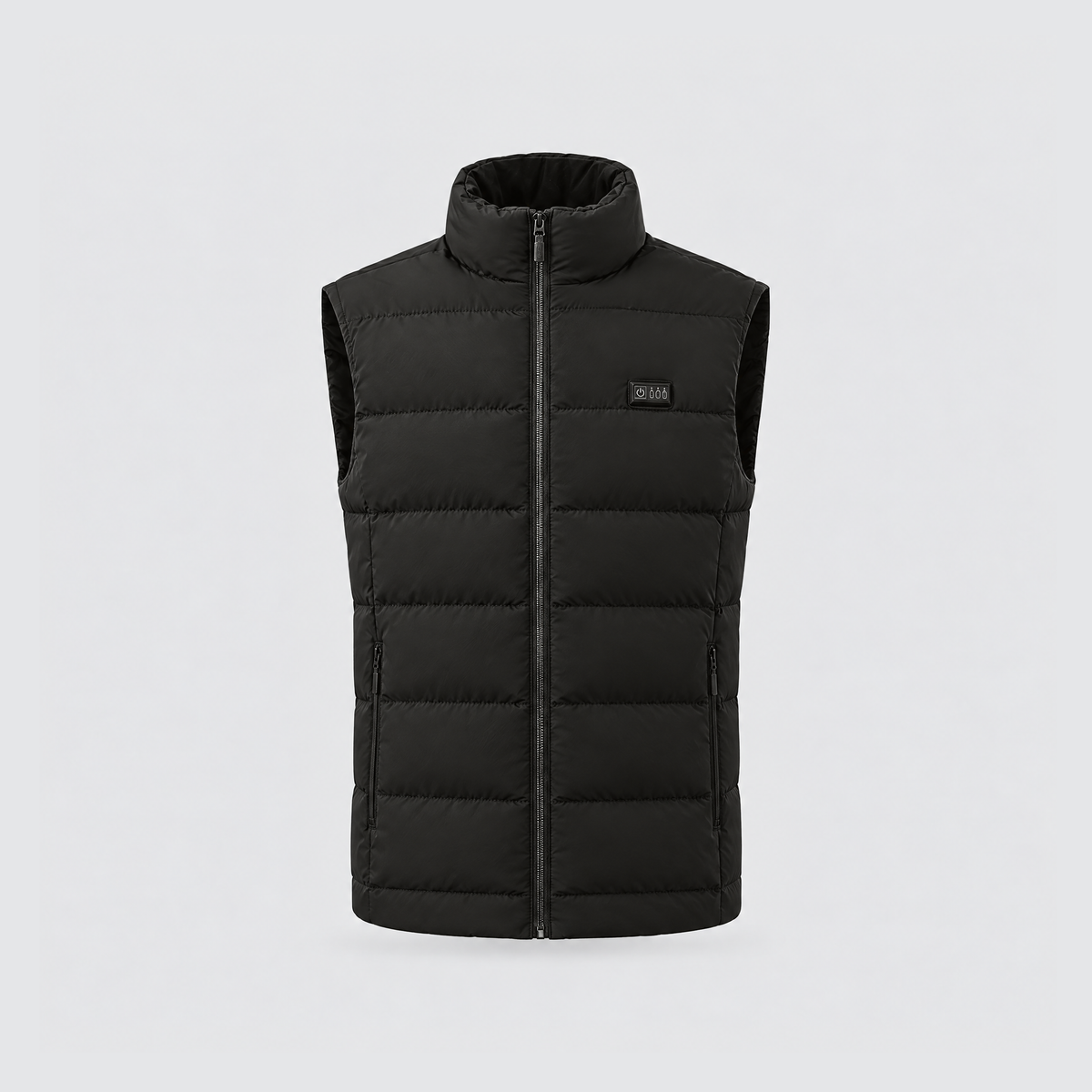 Verwarmde puffer bodywarmer zwart
