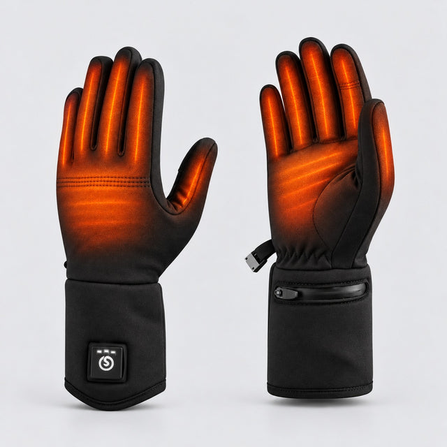 TERMVO verwarmde binnenhandschoenen, studiofoto met zichtbare warmtezones