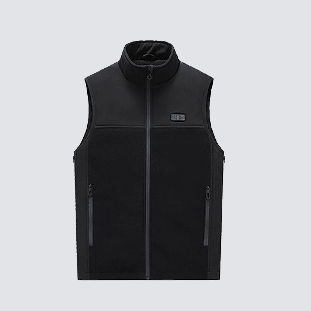 Verwarmde fleece bodywarmer zwart met 13 verwarmingszones