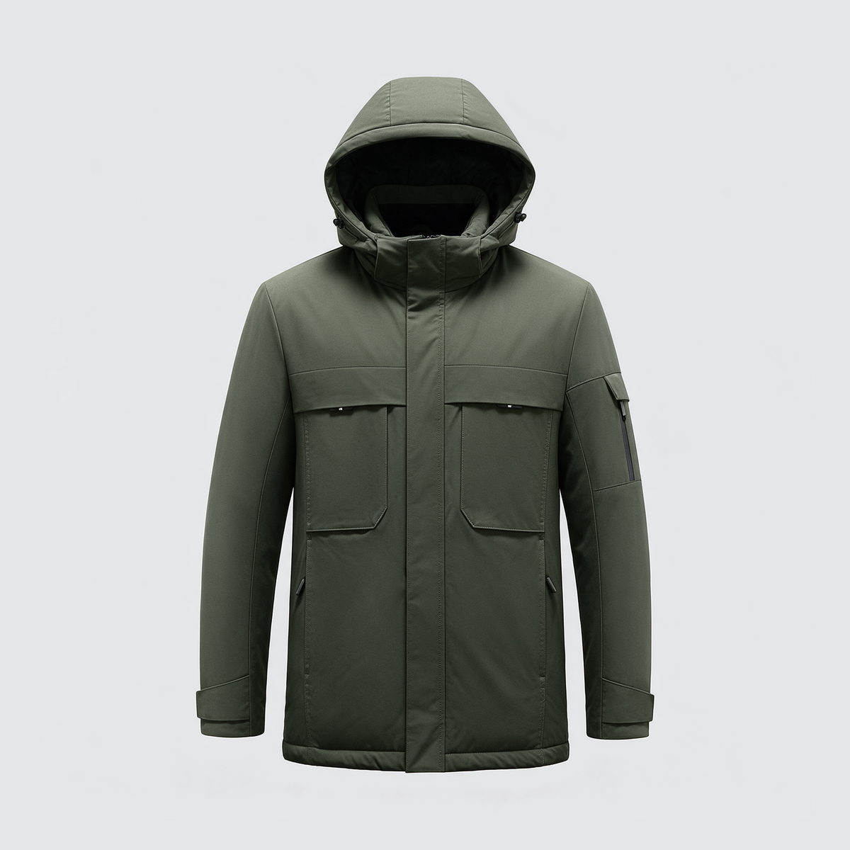 Verwarmde parka legergroen