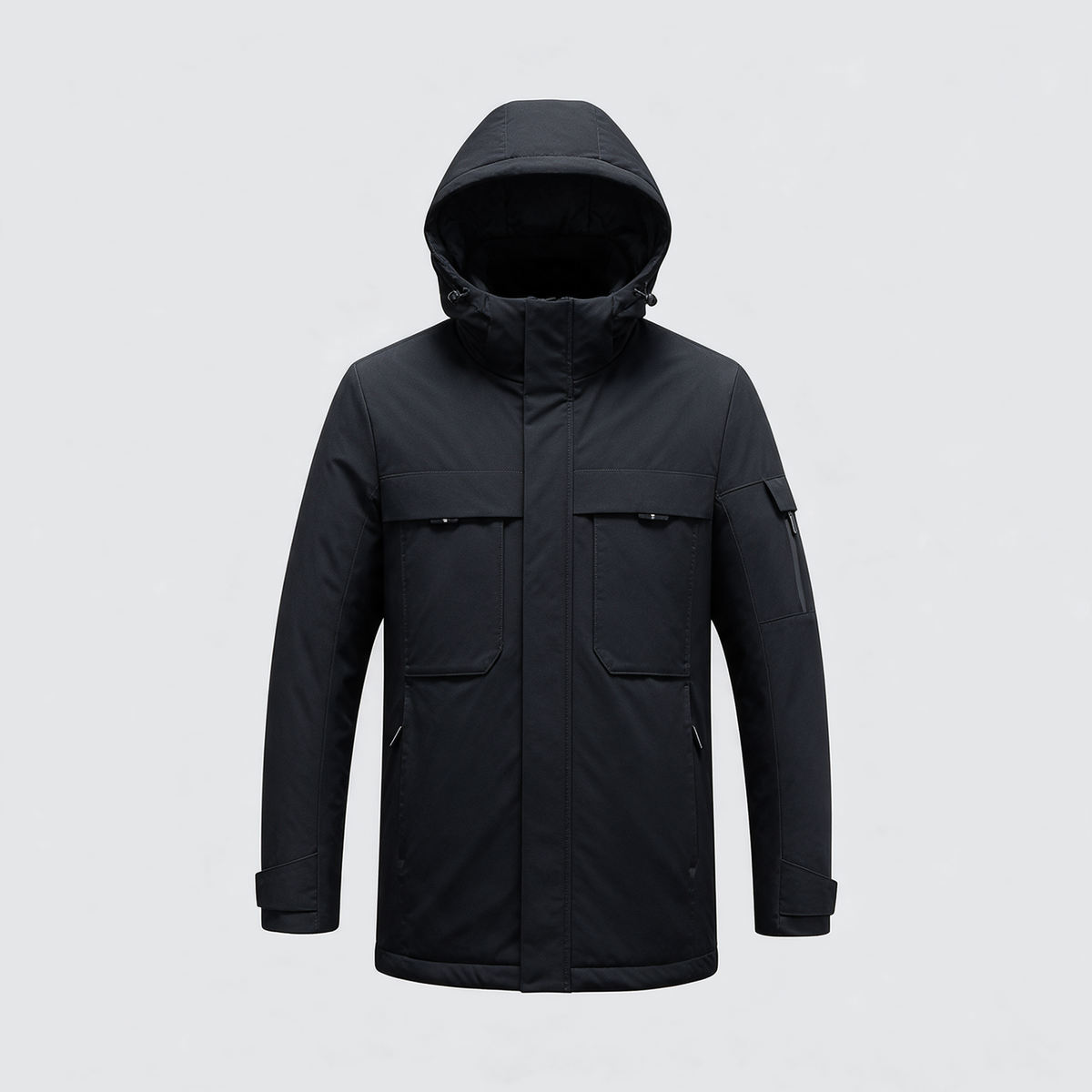 Verwarmde parka zwart