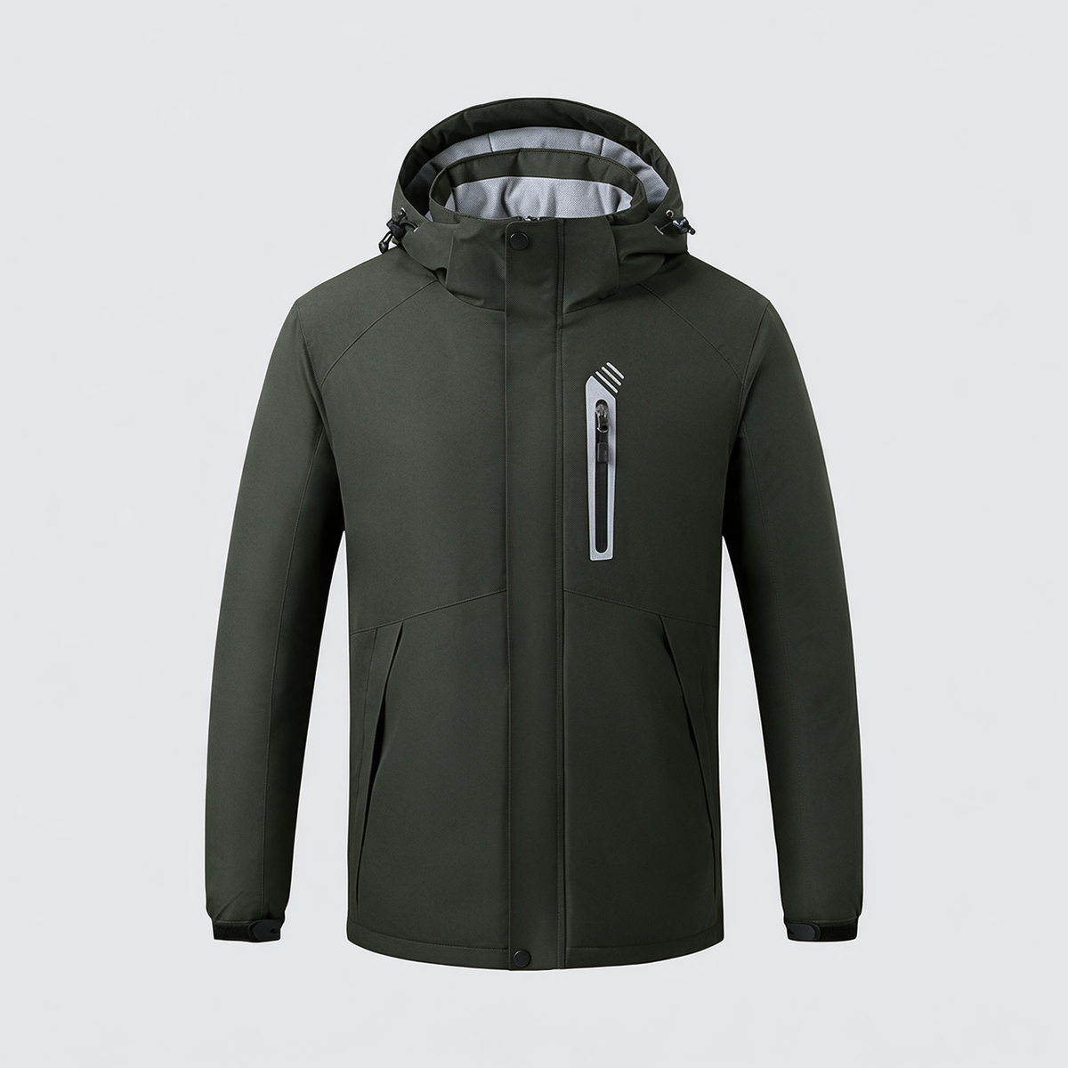 Verwarmde softshell jas legergroen