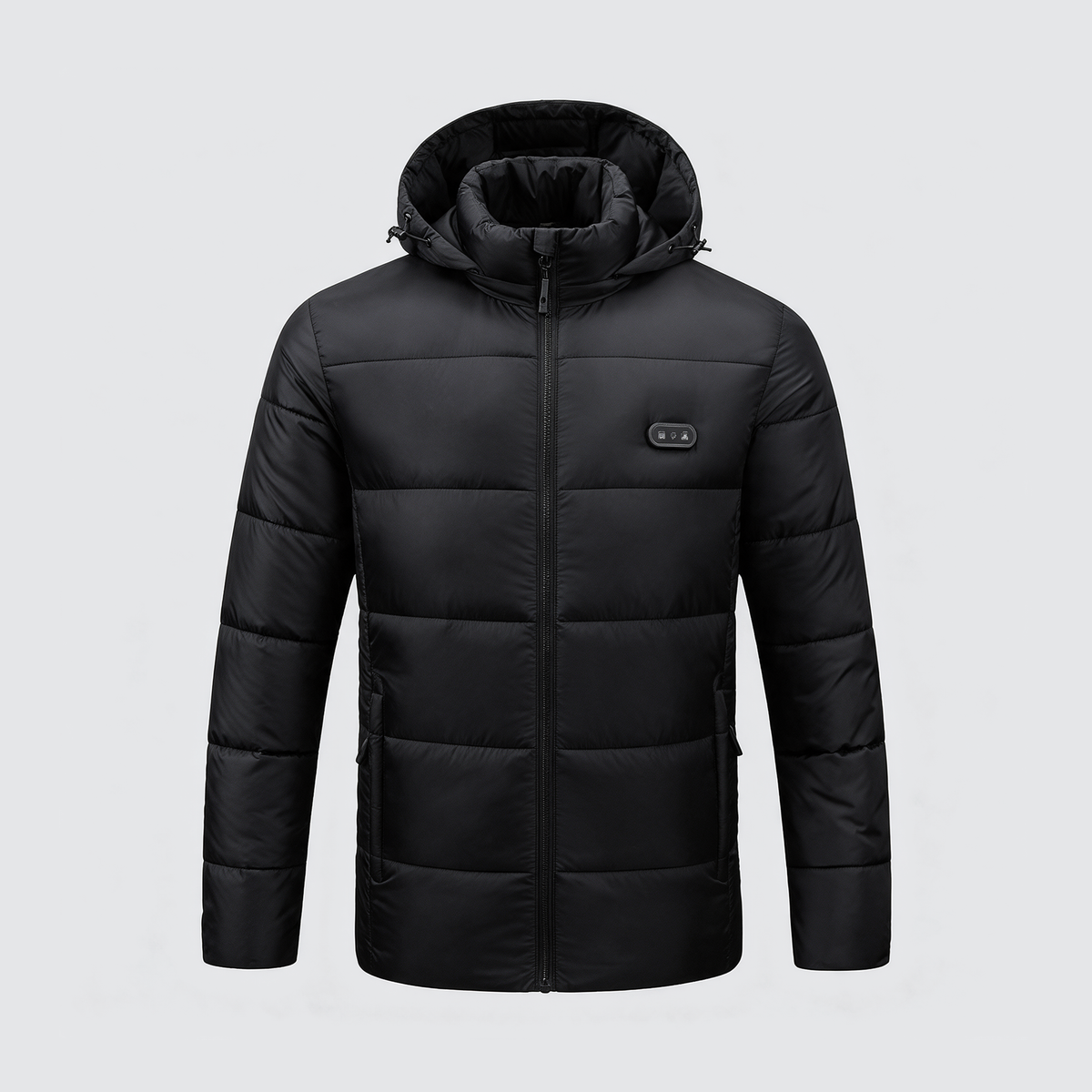 Verwarmde colourblock jas zwart
